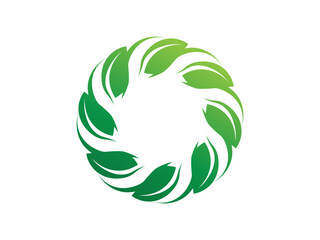 Circular Leaf logo gradient colorful design illustrations