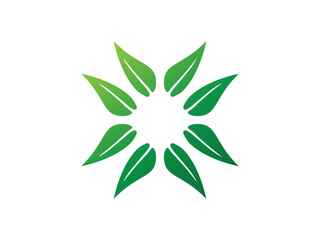 Circular Leaf logo gradient colorful design illustrations