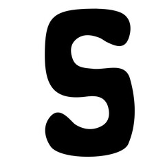 black and white s symbol alphabet