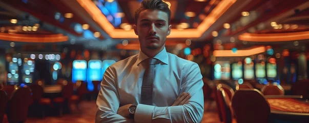 Fotobehang Tips for behaving appropriately at a casino to enhance your experience. Concept Table Etiquette, Proper Attire, Responsible Betting, Respect Dealers, Handling Wins and Losses © Ян Заболотний