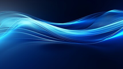 Computer-generated abstract background displaying blue flowing glowing new technology in 3D rendering.