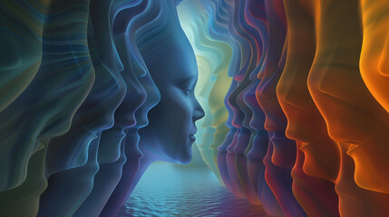 Mystical Floating Face Reflection