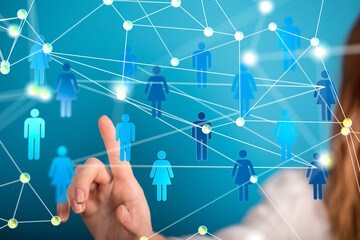 touching global network and data customer connection