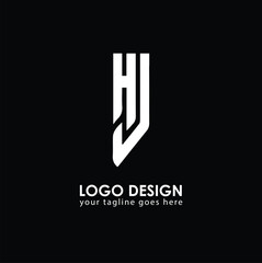 HJ HU Logo Design, Creative Minimal Letter HU HJ Monogram