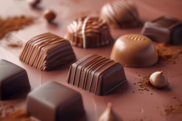 a close up of chocolates