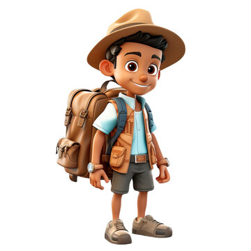 cartoon, hat, 3d, character, cowboy, illustration, vector, explorer, camping, monopoly, hiker, camper, tourist, business, people, traveller, sheriff, cap, safari, fun, western, boy, top, drawing, surv