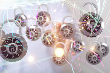 Information technology protected with firewall, secure access and encryption against cyber