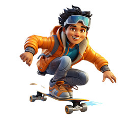 Obraz premium sport, child, boy, people, person, fun, winter, action, snowboard, woman, helmet, jump, worker, snowboarding, smile, rollerblades, snowboarder, illustration, skater, active