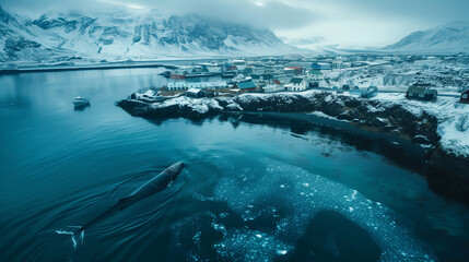 Whale in Norway - obrazy, fototapety, plakaty