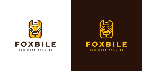 modern fox mobile logo design