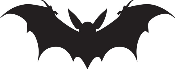 Bat Silhouette Vector Illustration White Background
