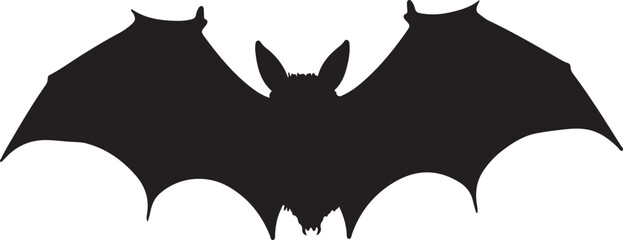 Bat Silhouette Vector Illustration White Background
