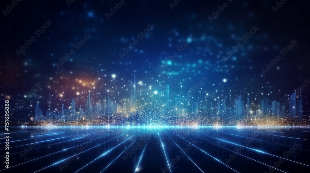 Poster big data communication and ai technology concept. illustration of high-speed internet connectivity, 
