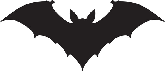 Bat Silhouette Vector Illustration White Background