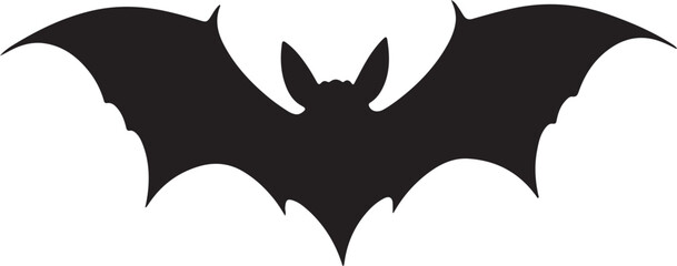 Bat Silhouette Vector Illustration White Background