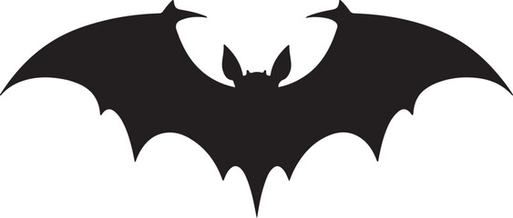 Bat Silhouette Vector Illustration White Background