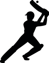 Fototapeta na wymiar cricket player silhouette eps vector file 