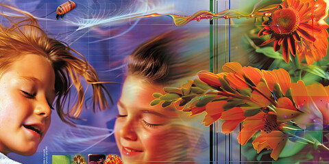 Precious Playmates: Celebrating the Lifelong Bonds and Unbreakable Friendships Formed in Childhood. Vivid. Y2K Nostalgia Magazine Collage