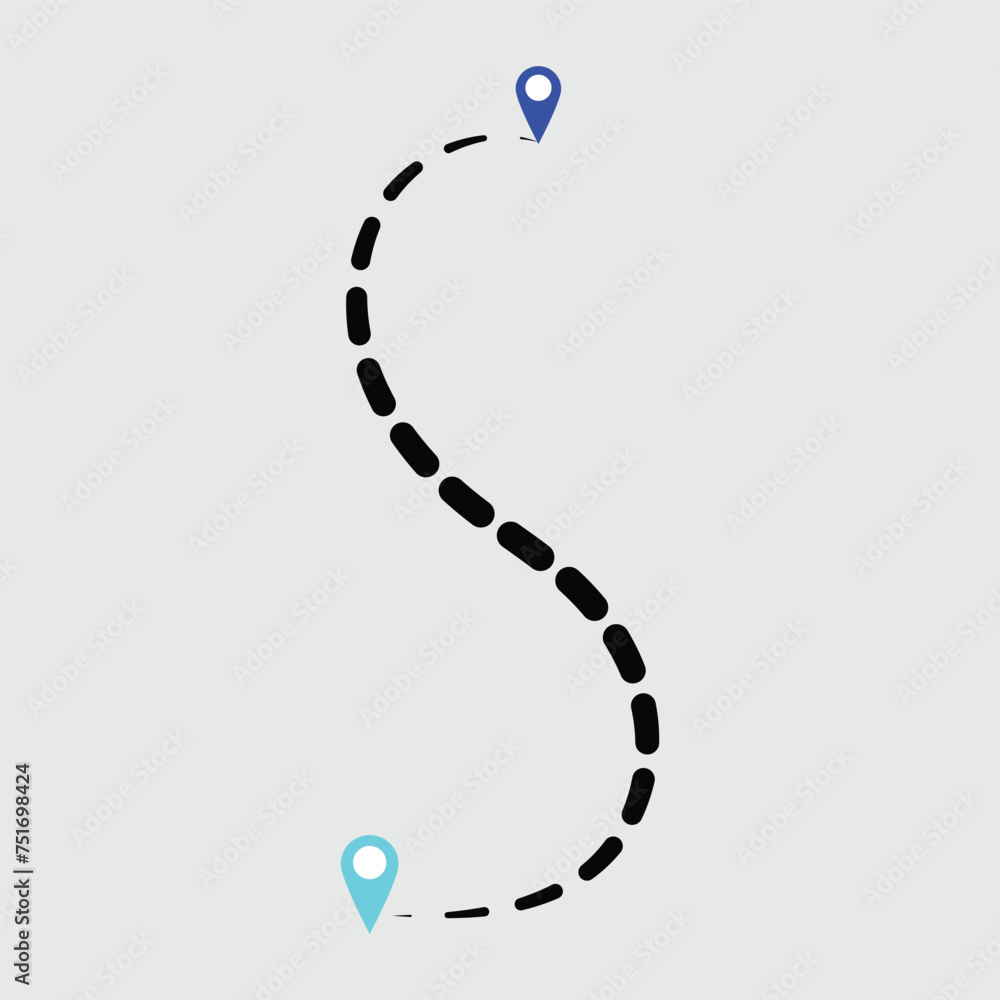 Aufkleber distance solid icon, navigation and route, map pointer vector graphics. a filled pattern on a grey b