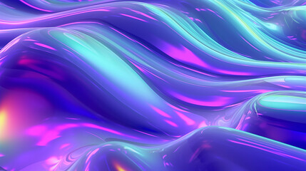 Mesmerizing abstract waves in a vivid display of 3D rendered purple and blue hues