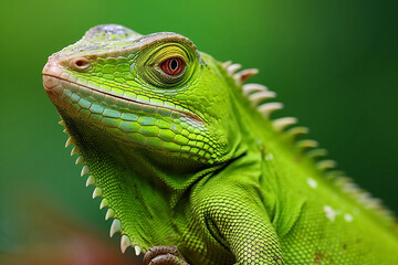Obraz premium Portrait of a male European green iguana