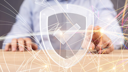 Information technology protected with firewall, secure access and encryption against cyber