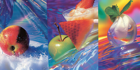 Heatwave Havoc: Surviving Sweltering Temperatures with Cool Treats, Shade Retreats, and Hydration. Vivid. Y2K Nostalgia Magazine Collage