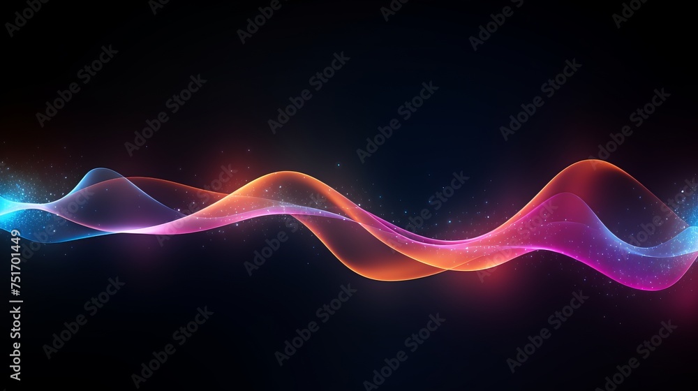 Poster vector illustration portraying artificial intelligence with a futuristic backdrop and turbulence flo