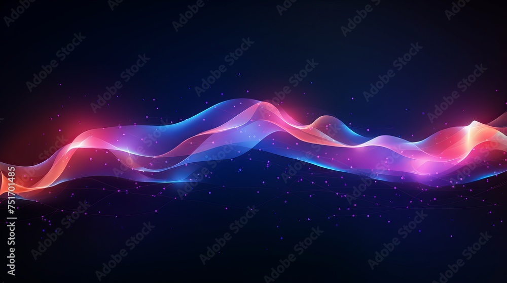 Poster vector illustration portraying artificial intelligence with a futuristic backdrop and turbulence flo