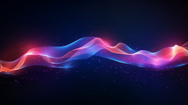 Vector illustration portraying artificial intelligence with a futuristic backdrop and turbulence flow trail.