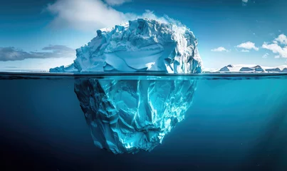 Gordijnen Half underwater view on an iceberg © piai