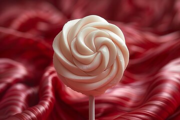 swirl lollipop on red background