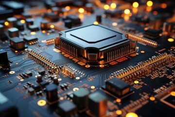 Close-up of a processor on a motherboard