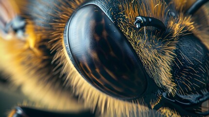 macrophotography of a bee's eye generative ai