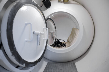 Interior of a white hyperbaric chamber - 751706263