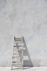 ladder on grey wall generative ai