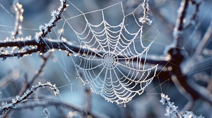 spider web with dew drops - Powered by Adobe
