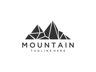 rock mountain icon peak vector logo.