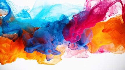 Acrylic Colors and Ink in Water - Isolated Abstract Background