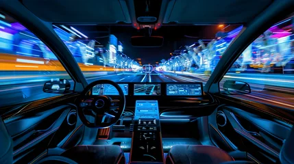 Fotobehang Artificial intelligence for self-driving vehicles in the future © Darko