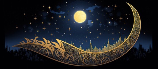Obraz na płótnie Canvas islamic crescent moon