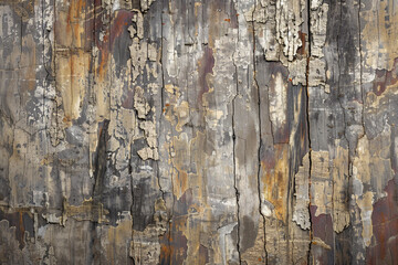 Design a mottled background inspired by the ancient texture of petrified wood, with a palette of deep browns, grays, and hints of muted colors suggesting centuries of natural transformation - obrazy, fototapety, plakaty