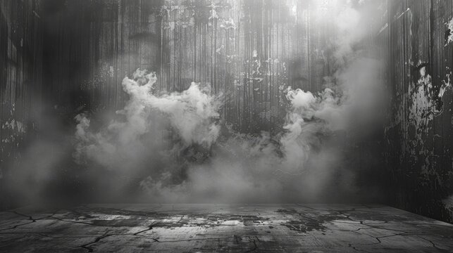 A dark cement wall with drifting smoke creates a textured product backdrop.