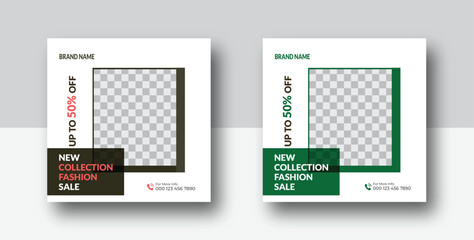 Fashion sale social media Instagram post template. Urban fashion social media post template