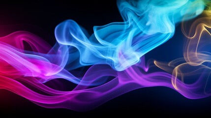 Close-Up of Colorful Smoke on Black Background