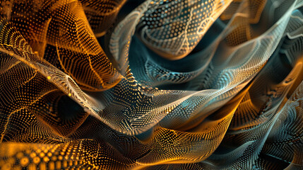 Delicate lace-like patterns of shimmering lines create a mesmerizing digital mosaic.