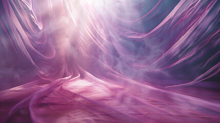 Ethereal plum pipes intertwine in a cosmic ballet, reflecting a dynamic play of light.