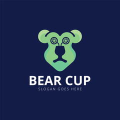 Professional Bear cup logo design vector templates