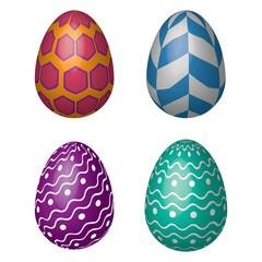 Easter Eggs with Realistic ornament pattern, celebration holiday Easter with hunt colorful bright eggs