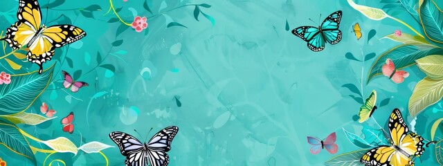 Background flower butterfly spring garden floral beauty blossom plant blue. Garden spring butterfly...
